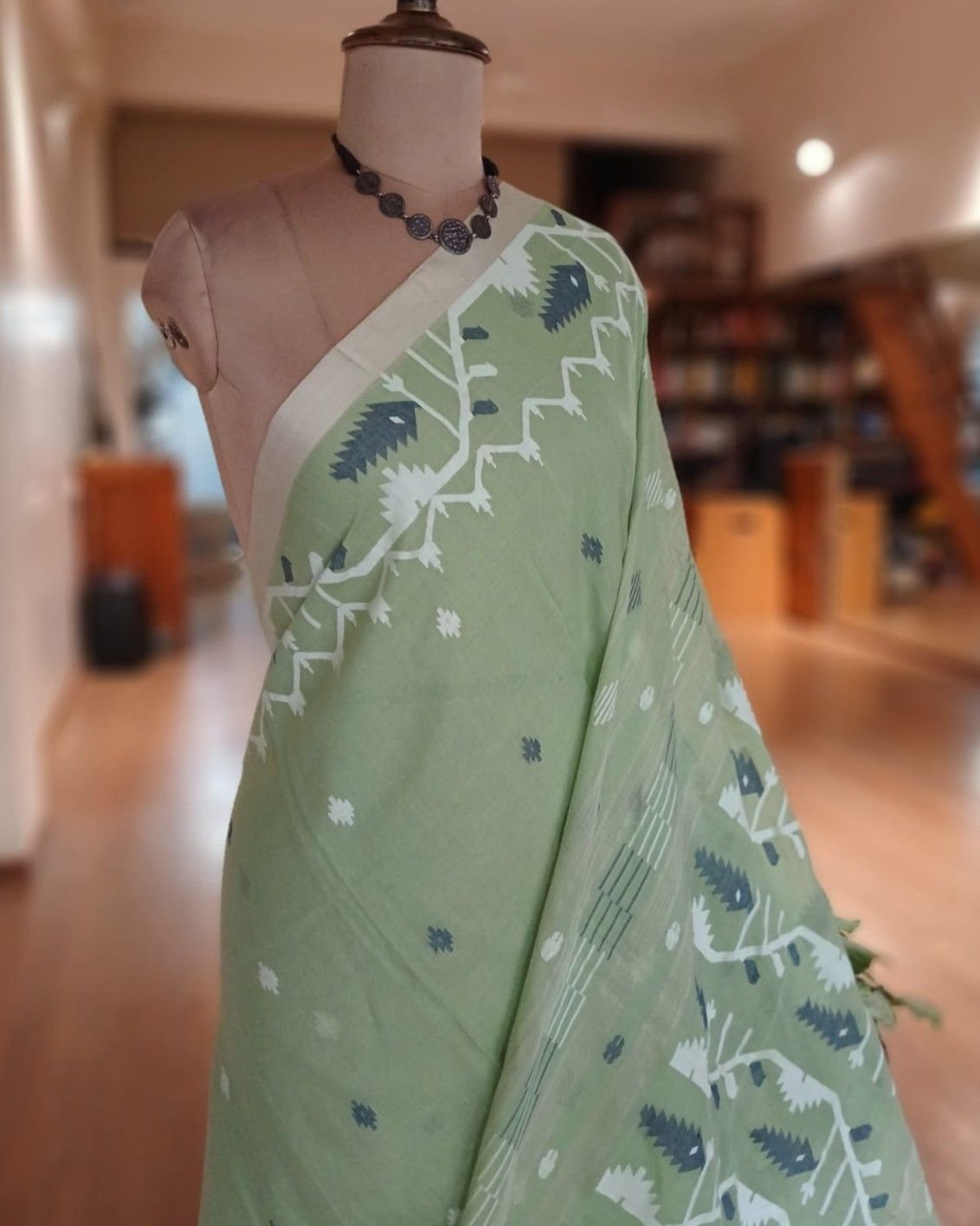 Soft Cotton Jamdani Handweave from Phulia – (JCHS0043) - Image 2