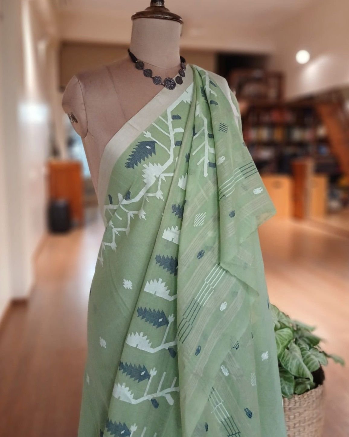 Soft Cotton Jamdani Handweave from Phulia – (JCHS0043) - Image 6