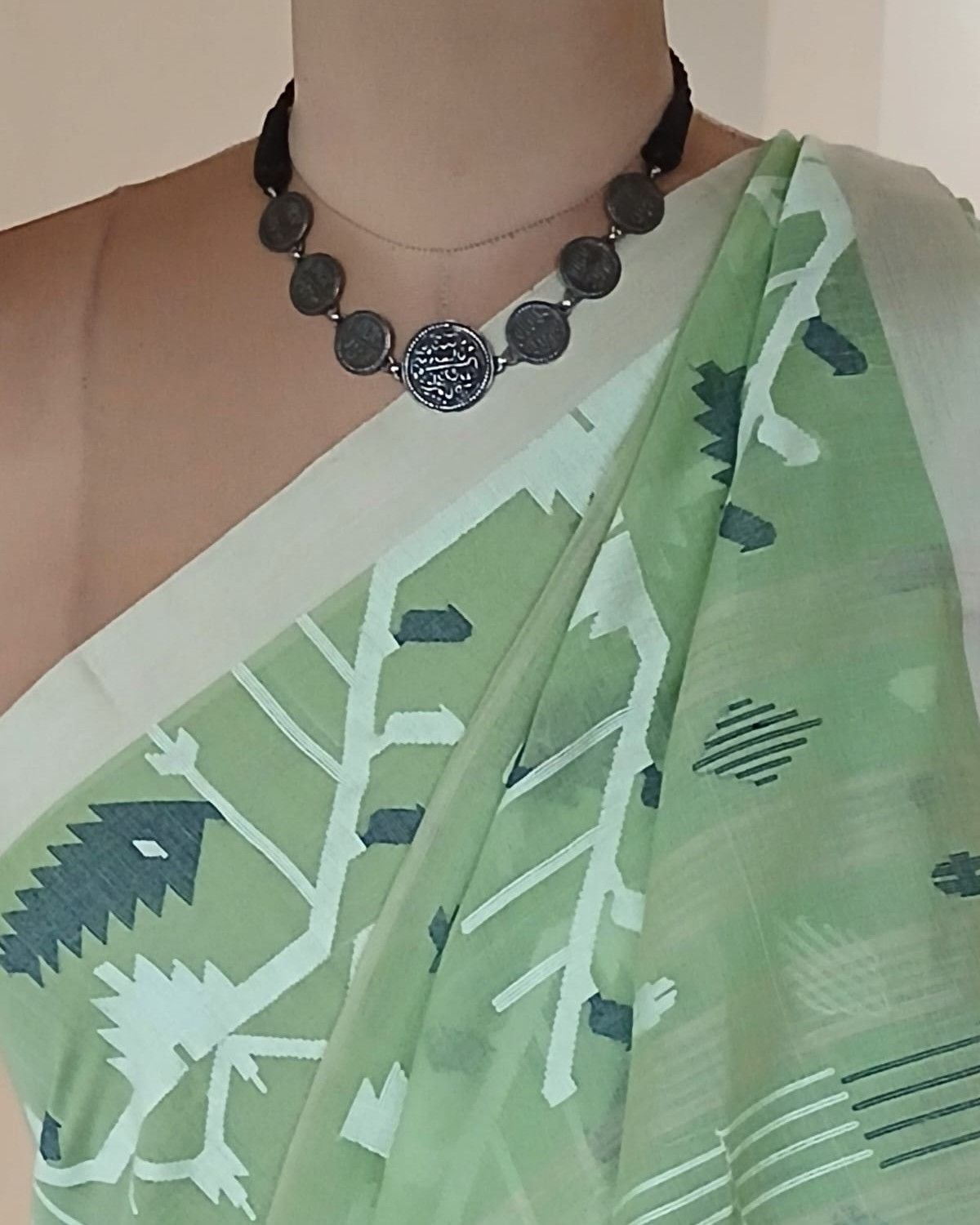 Soft Cotton Jamdani Handweave from Phulia – (JCHS0043) - Image 7