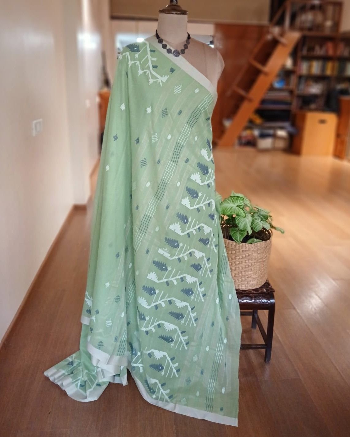 Soft Cotton Jamdani Handweave from Phulia – (JCHS0043) - Image 8