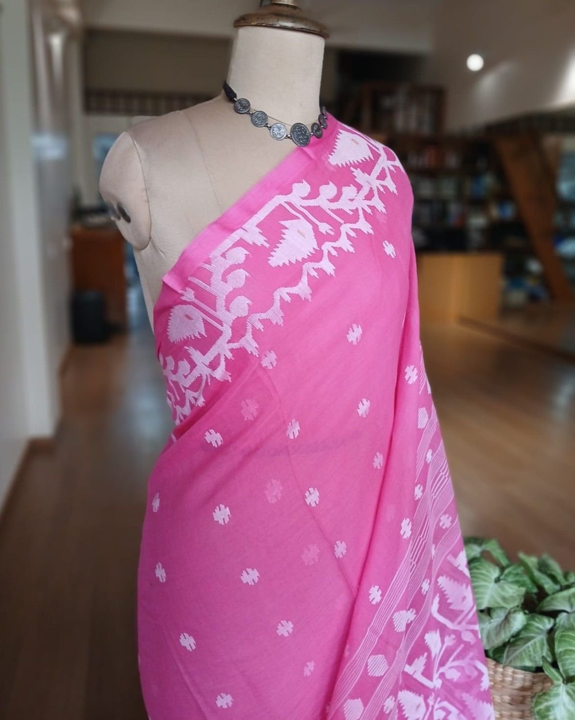 Soft Cotton Jamdani Handweave from Phulia – (JCHS0037) - Image 2