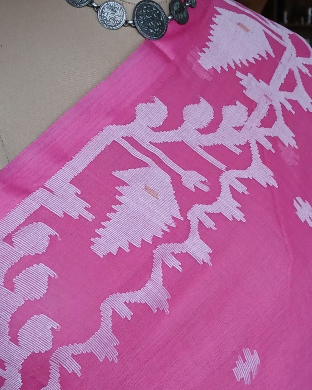 Soft Cotton Jamdani Handweave from Phulia – (JCHS0037) - Image 3