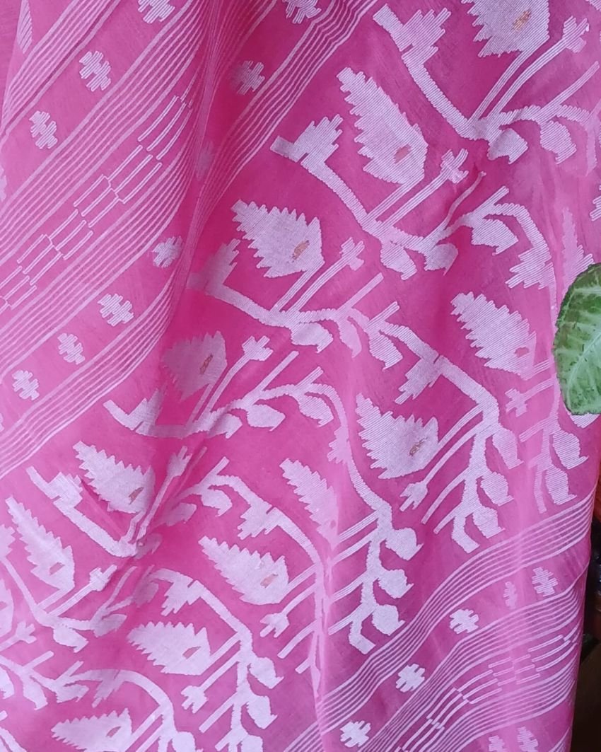 Soft Cotton Jamdani Handweave from Phulia – (JCHS0037) - Image 4