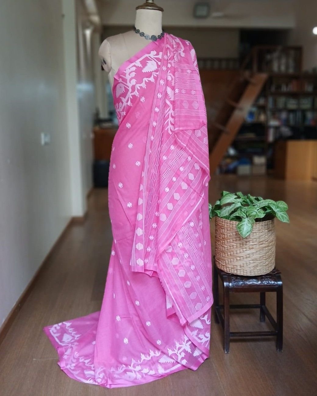 Soft Cotton Jamdani Handweave from Phulia – (JCHS0037) - Image 5