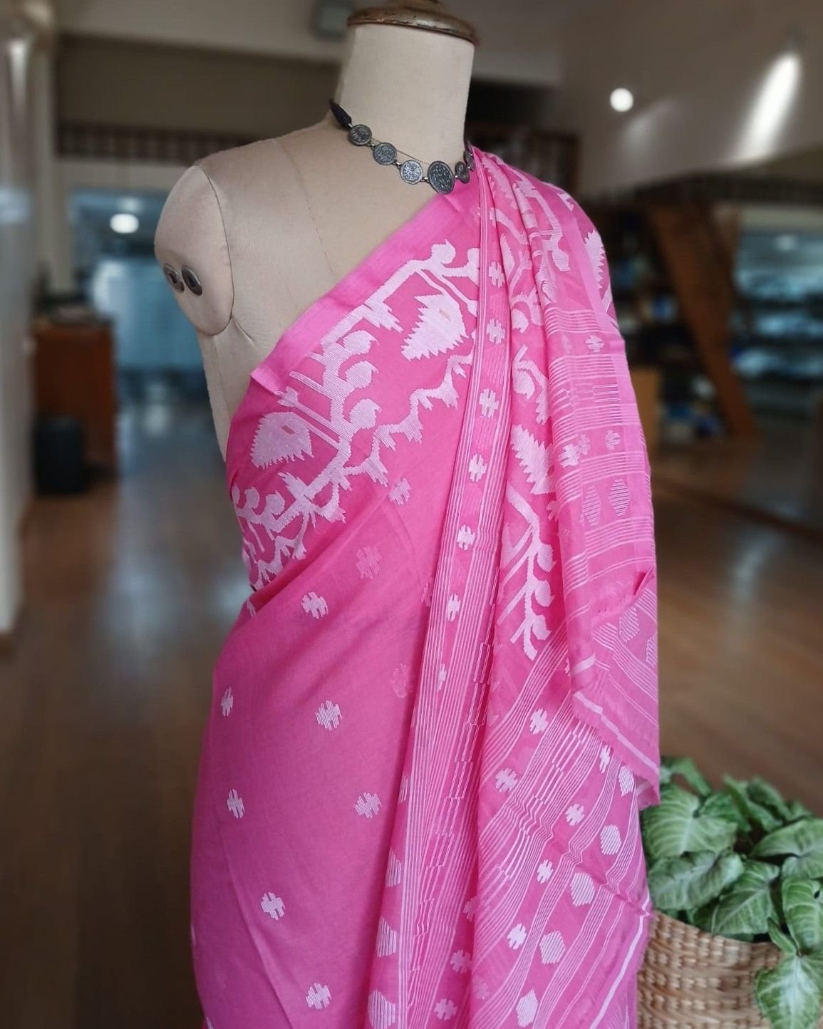 Soft Cotton Jamdani Handweave from Phulia – (JCHS0037) - Image 6