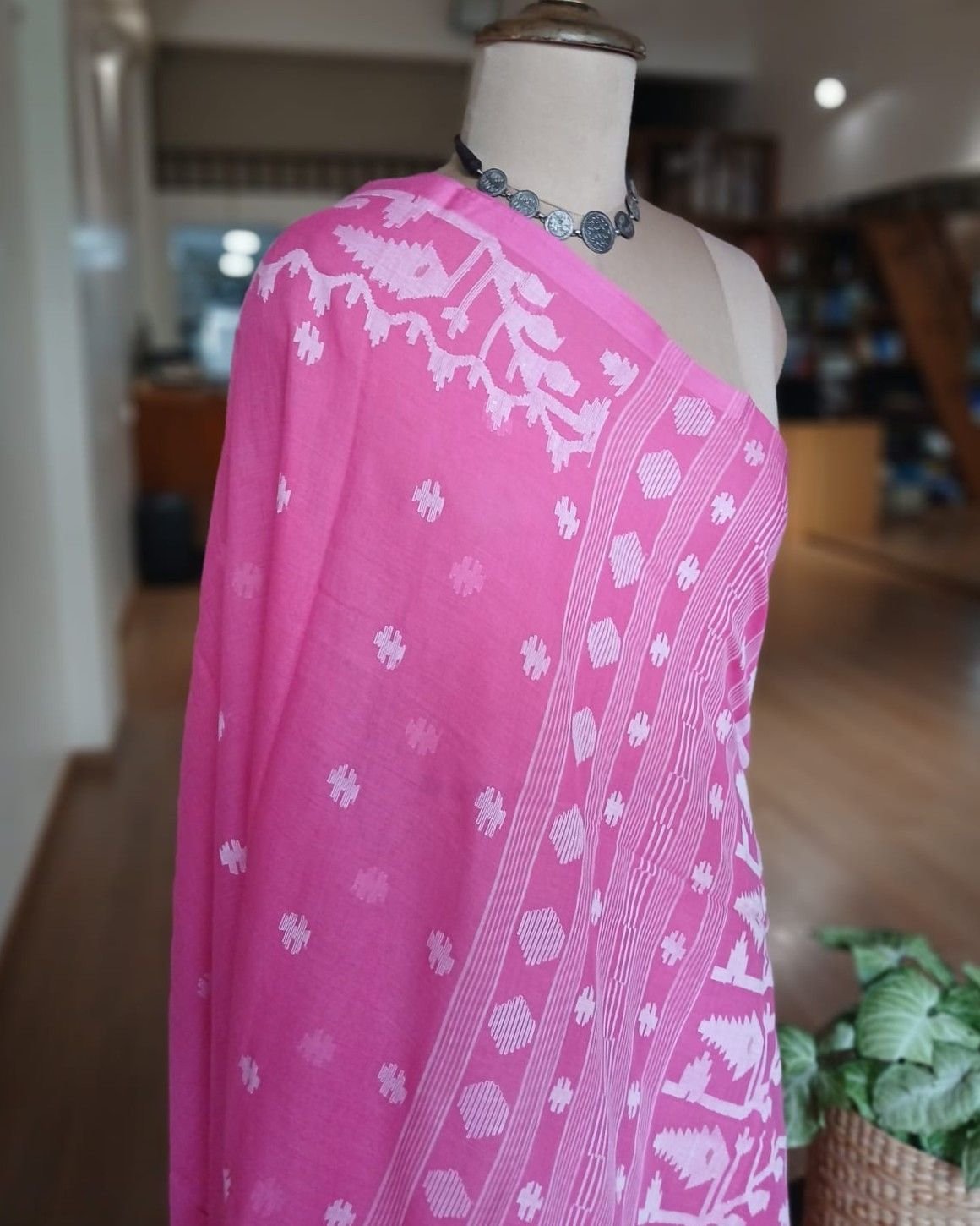Soft Cotton Jamdani Handweave from Phulia – (JCHS0037) - Image 9