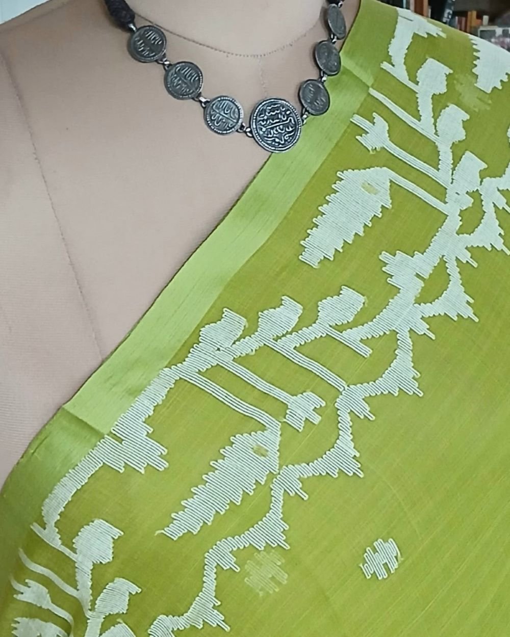Soft Cotton Jamdani Handweave from Phulia – (JCHS0036) - Image 3