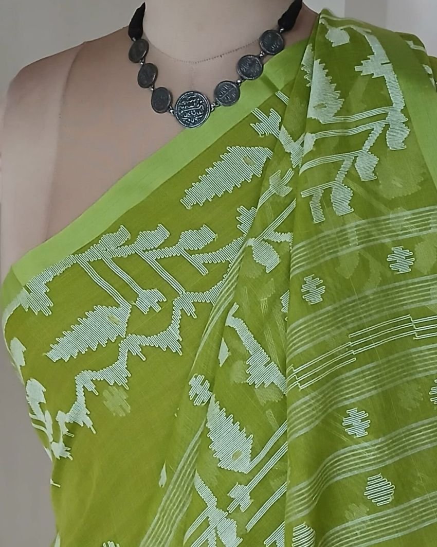 Soft Cotton Jamdani Handweave from Phulia – (JCHS0036) - Image 7
