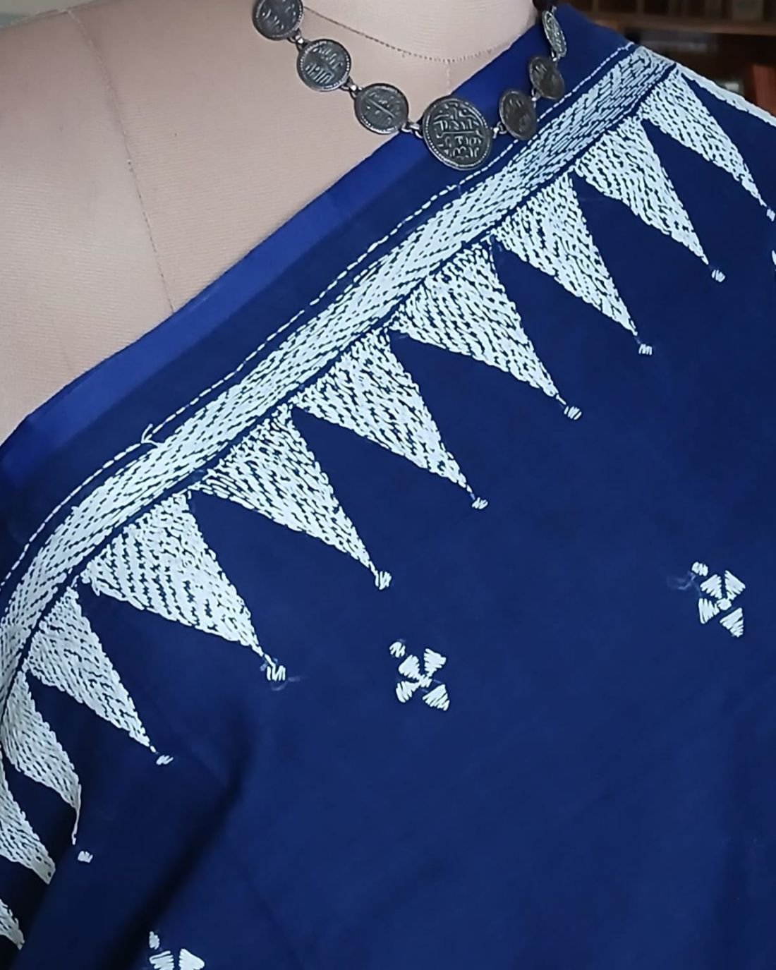 Cotton Kantha Saree from Santiniketan – (KNCS0002) - Image 4
