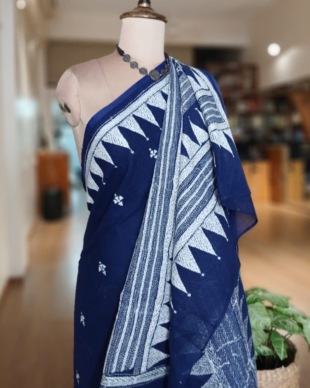 Cotton Kantha Saree from Santiniketan – (KNCS0002)