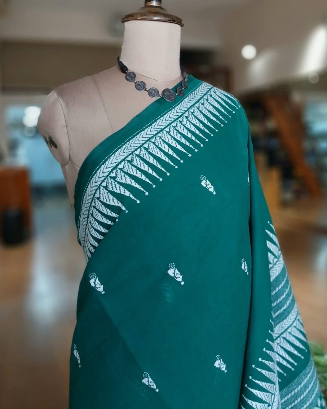 Cotton Kantha Saree from Santiniketan – (KNCS0004) - Image 3