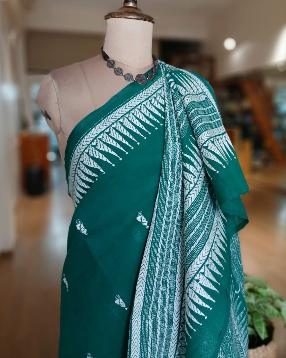 Cotton Kantha Saree from Santiniketan – (KNCS0004)