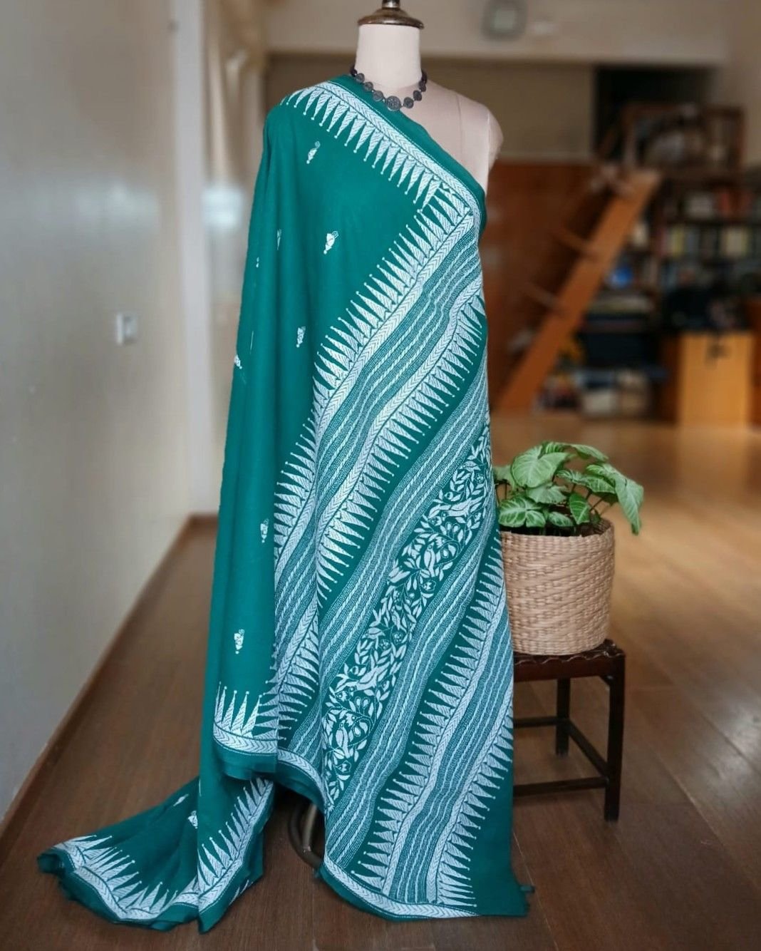 Cotton Kantha Saree from Santiniketan – (KNCS0004) - Image 7