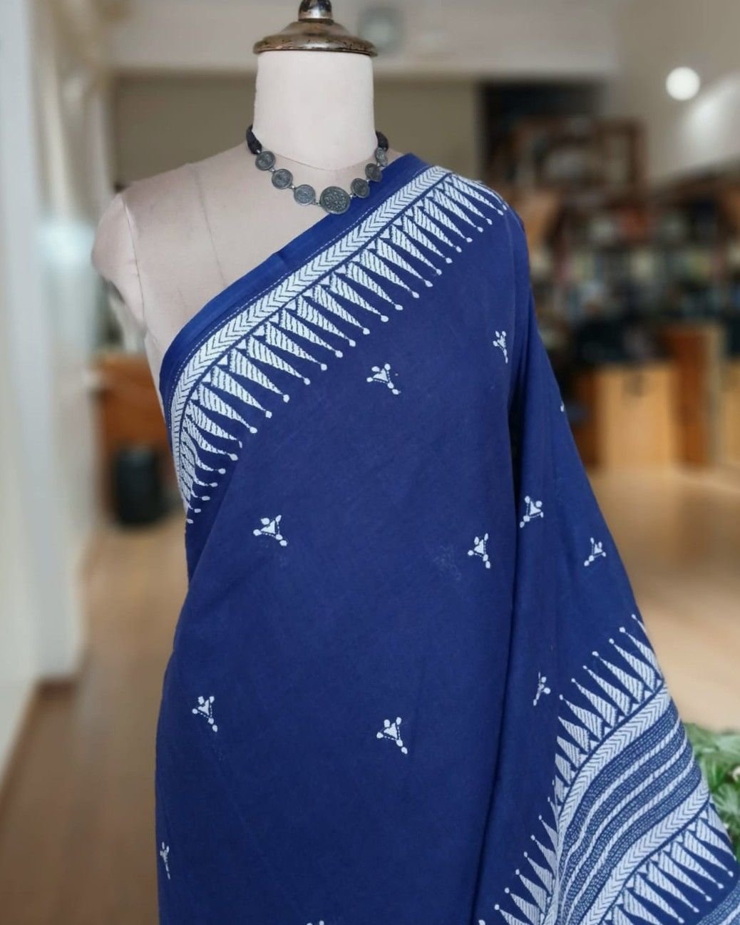 Cotton Kantha Saree from Santiniketan – (KNCS0005) - Image 3