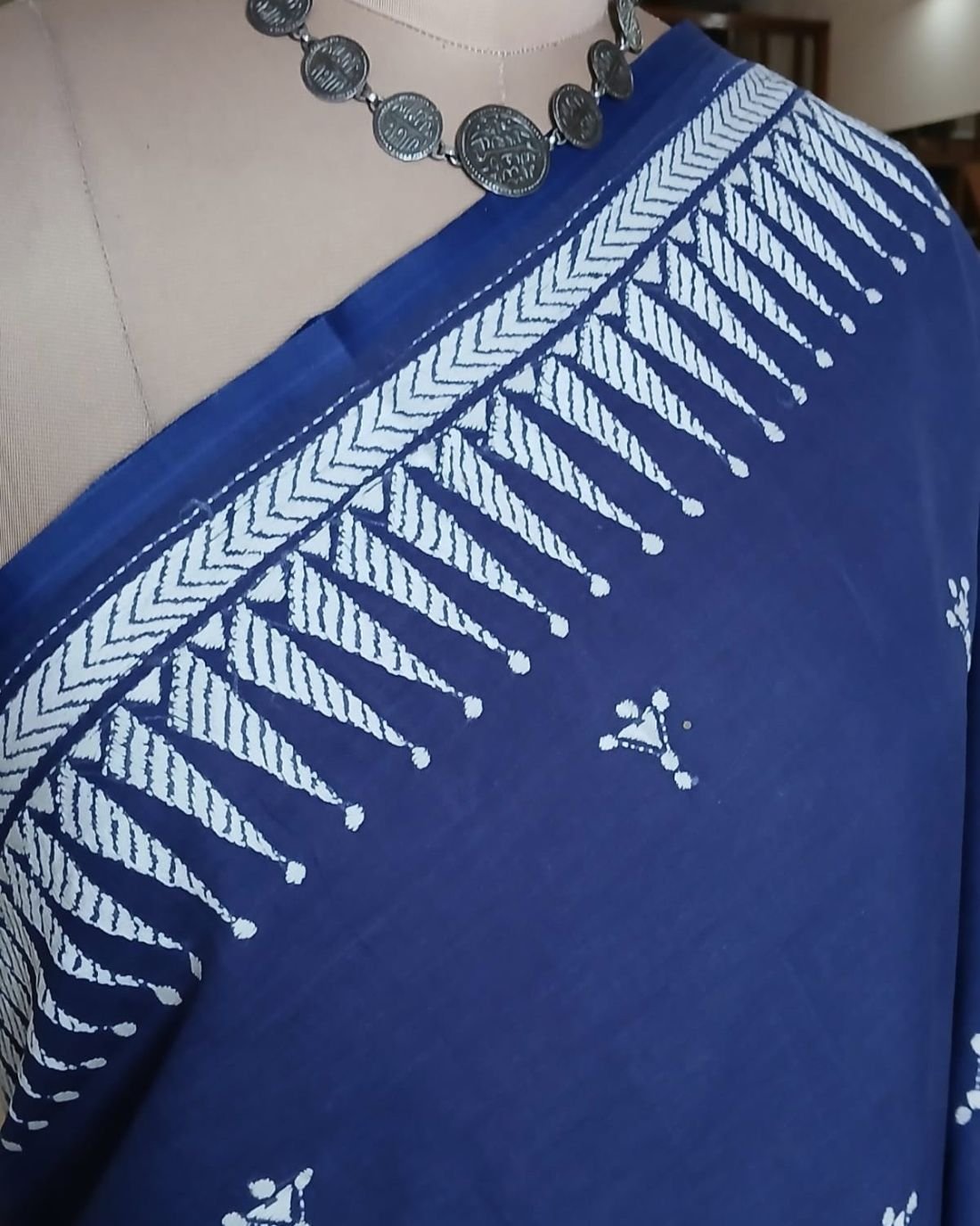 Cotton Kantha Saree from Santiniketan – (KNCS0005) - Image 4