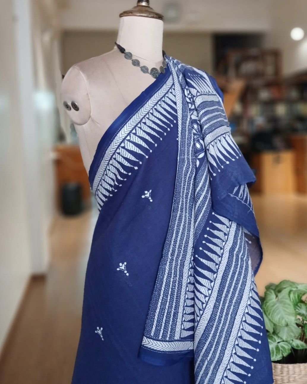 Cotton Kantha Saree from Santiniketan – (KNCS0005)