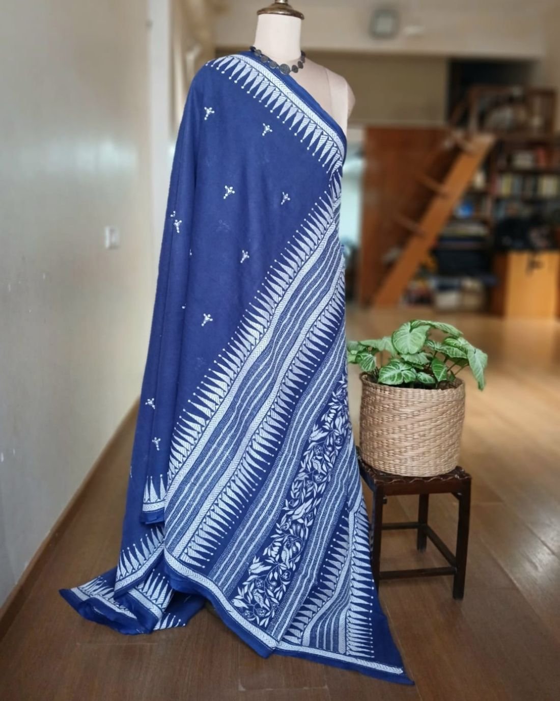 Cotton Kantha Saree from Santiniketan – (KNCS0005) - Image 7