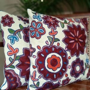 Crewel Embroidered Chainstitch Kilim Motif Cushion Covers – (CCMC1001)