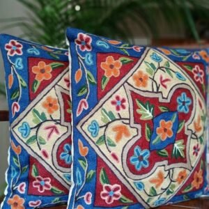 Crewel Embroidered Chainstitch Kilim Motif Cushion Covers – (CCMC1002)
