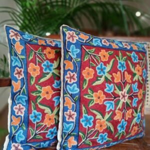 Crewel Embroidered Chainstitch Kilim Motif Cushion Covers – (CCMC1003)