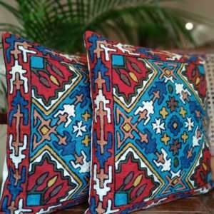 Crewel Embroidered Chainstitch Kilim Motif Cushion Covers – (CCMC1004)