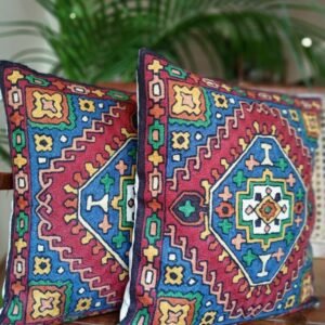 Crewel Embroidered Chainstitch Kilim Motif Cushion Covers – (CCMC1005)