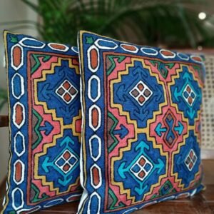 Crewel Embroidered Chainstitch Kilim Motif Cushion Covers – (CCMC1006)