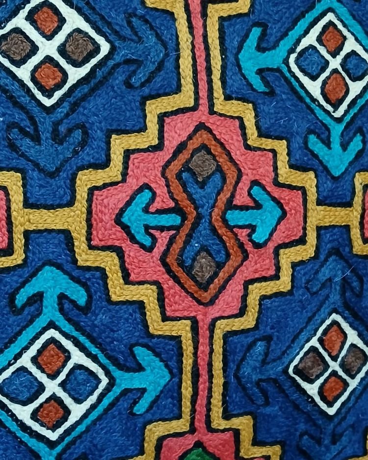 Crewel Embroidered Chainstitch Kilim Motif Cushion Covers – (CCMC1006) - Image 4