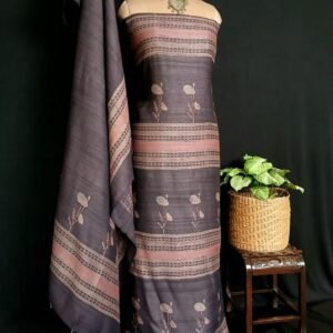 Two-Piece Salwar Set in Pure Desi Tussar Silk – (TPSS0008)
