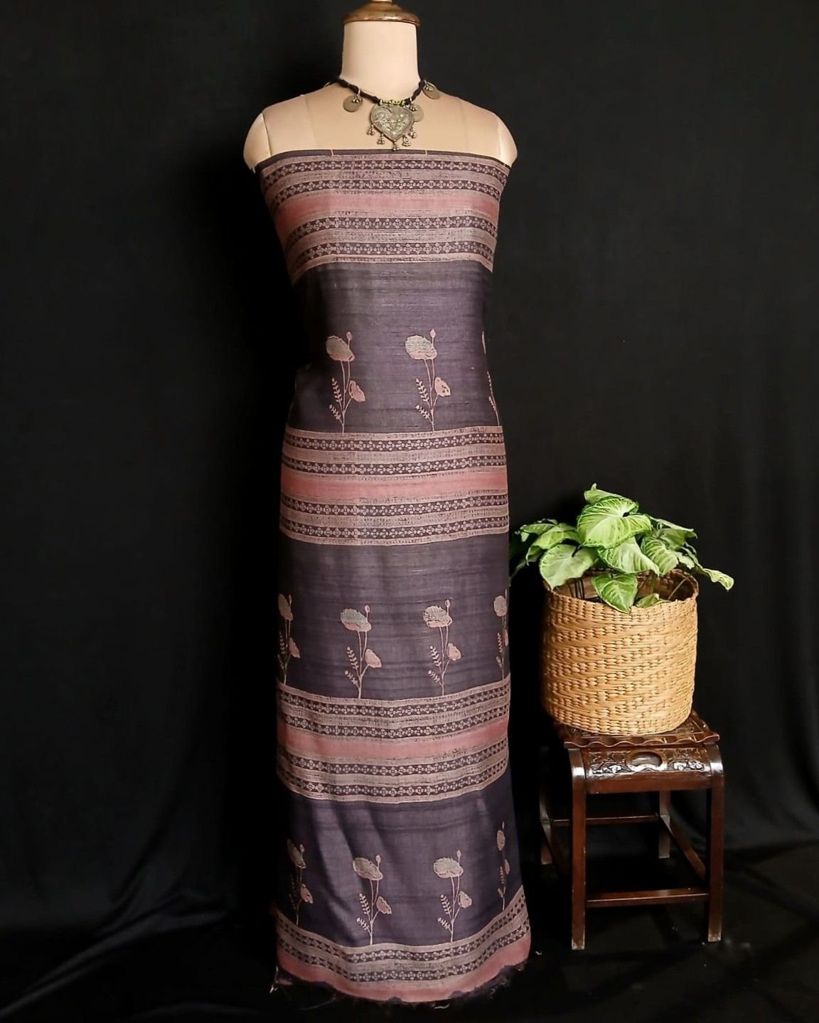 Two-Piece Salwar Set in Pure Desi Tussar Silk – (TPSS0008) - Image 3