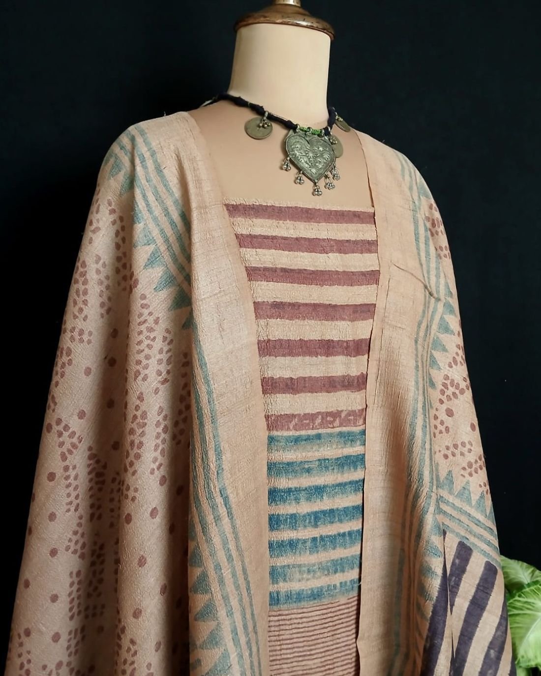 Two-Piece Salwar Set in Pure Desi Tussar Silk – (TPSS0007) - Image 6
