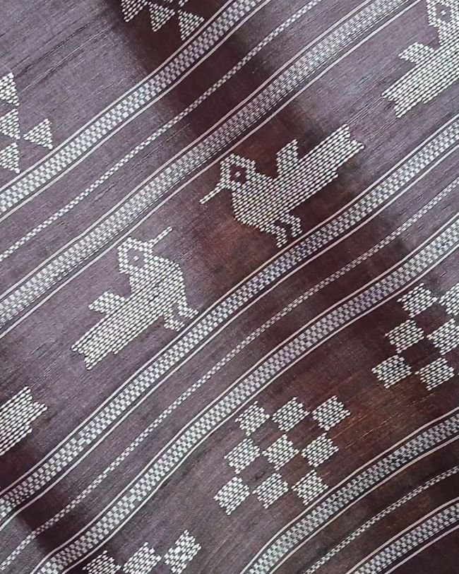 Pure Tussar Silk Saree with Ganjam Bomkai - (GBSE1001) - Image 6