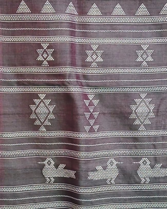 Pure Tussar Silk Saree with Ganjam Bomkai - (GBSE1001) - Image 7