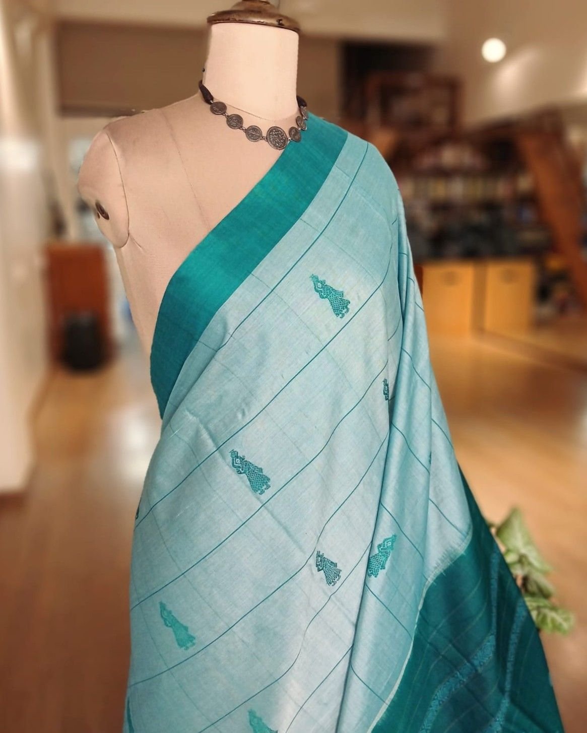 Checked Gollabhama handweave saree – (WGHS0002) - Image 5