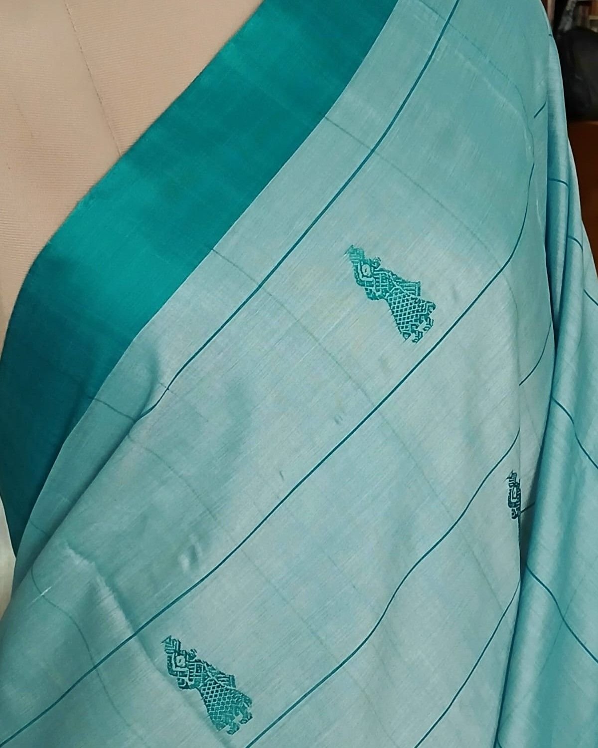 Checked Gollabhama handweave saree – (WGHS0002) - Image 6