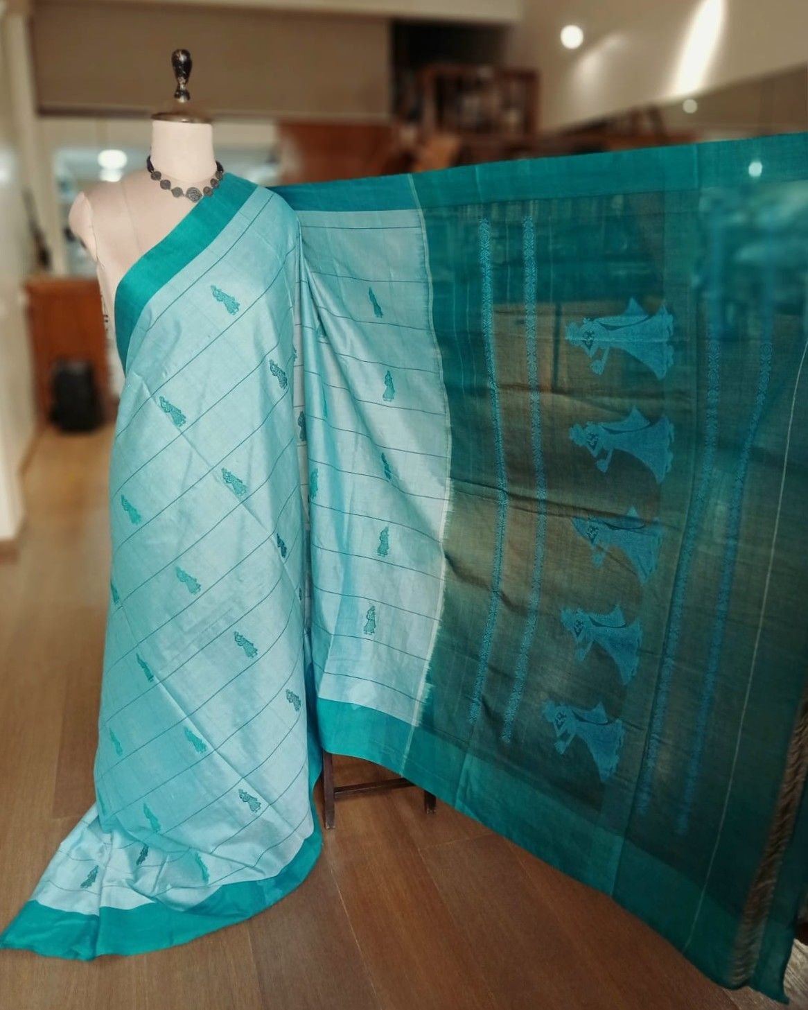 Checked Gollabhama handweave saree – (WGHS0002)