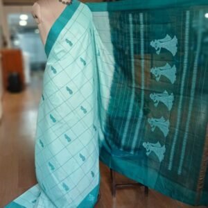 Checked Gollabhama handweave saree – (WGHS0004)