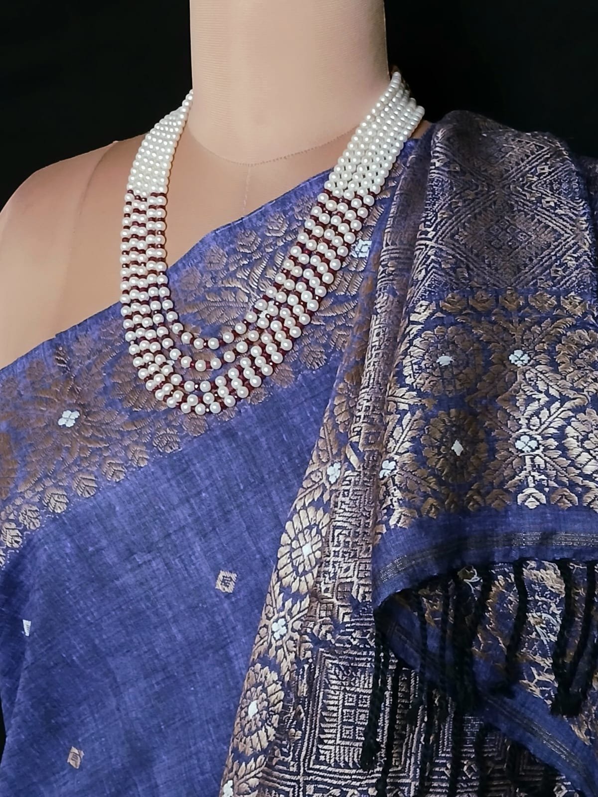 Ahimsa Eri Silk saree from Sualkuchi in Assam – (AESS0022) - Image 6