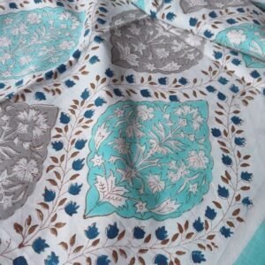 Blockprint Large King Double Bedsheet with Matching Pillowcases (108x108) - (HDBS0007)