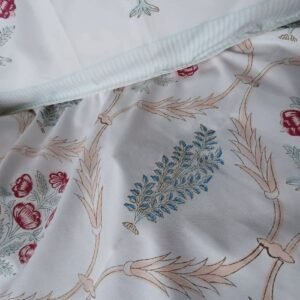 Blockprint Large King Double Bedsheet with Matching Pillowcases (108×108) – (HDBS0010)