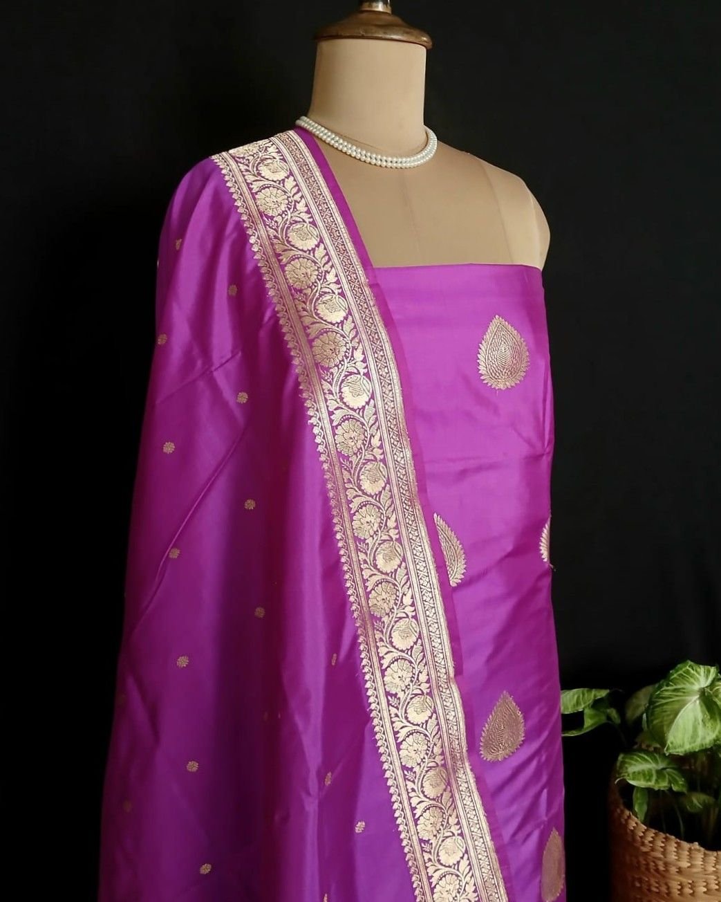 Banarasi 3-piece Pure Silk Salwar Set - (MPSS0007) - Image 2
