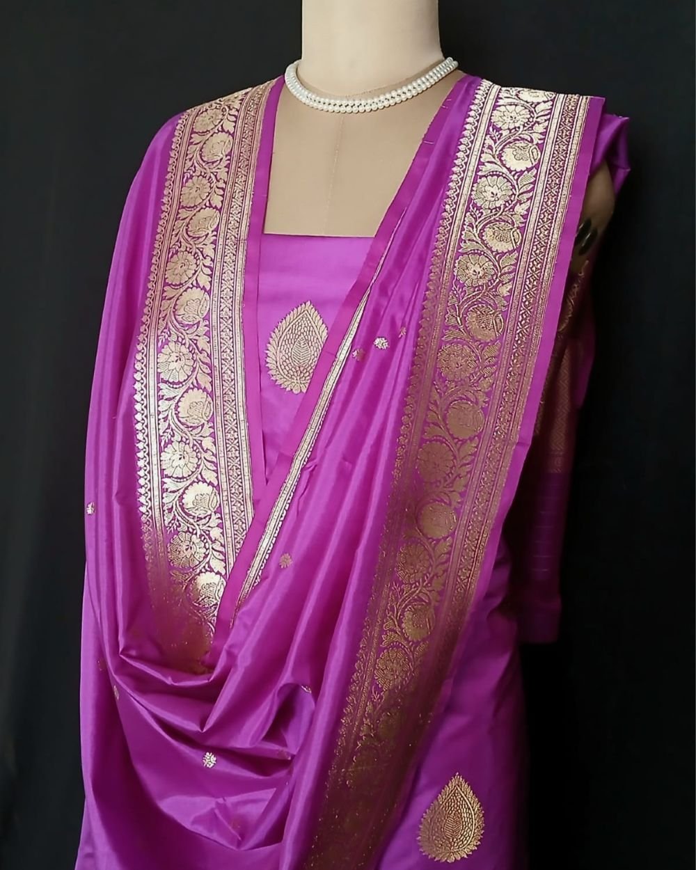 Banarasi 3-piece Pure Silk Salwar Set - (MPSS0007) - Image 6