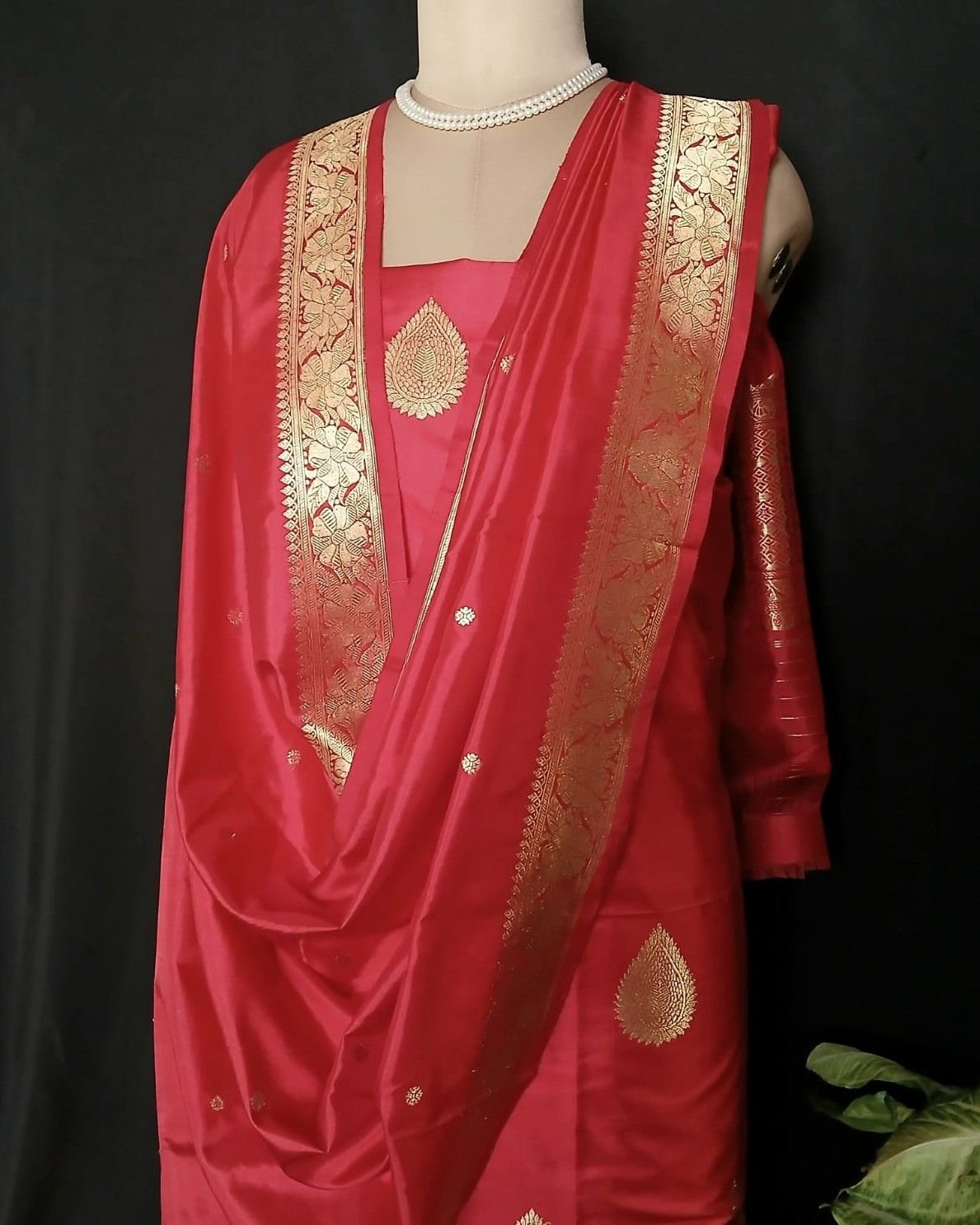 Banarasi 3-piece Pure Silk Salwar Set - (MPSS0008) - Image 6