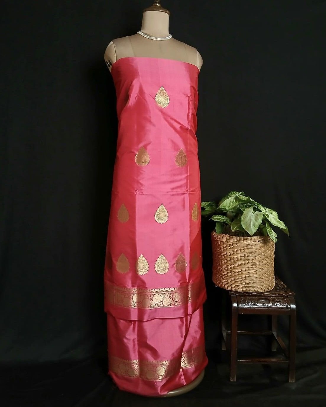 Banarasi 3-piece Pure Silk Salwar Set - (MPSS0006) - Image 4