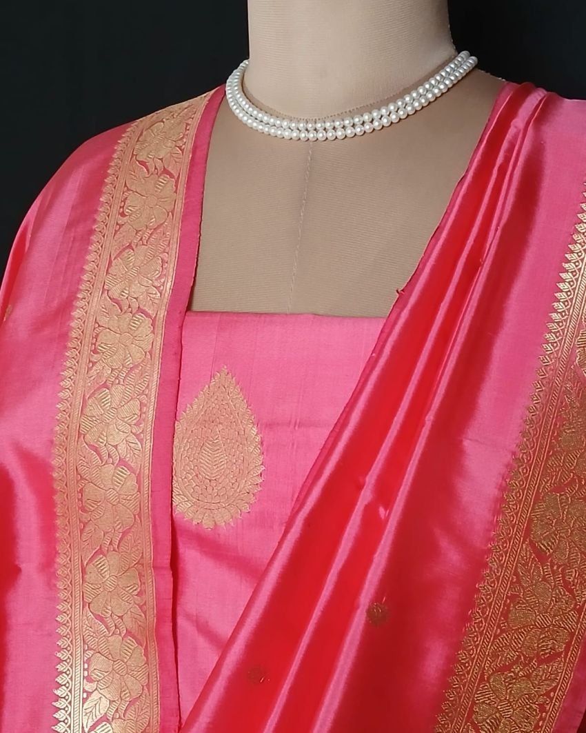 Banarasi 3-piece Pure Silk Salwar Set - (MPSS0006) - Image 6