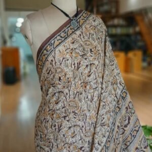 Pedana Kalamkari Saree on Viscose-Based Chennur Silk - (PKCS0006)