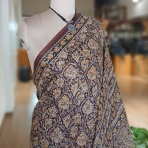 Pedana Kalamkari Saree on Viscose-Based Chennur Silk - (PKCS0008)