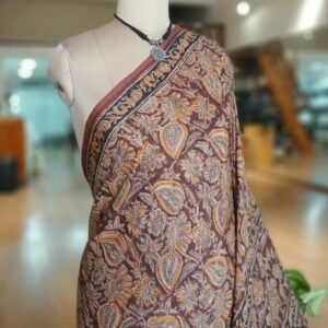 Pedana Kalamkari Saree on Viscose-Based Chennur Silk - (PKCS0009)