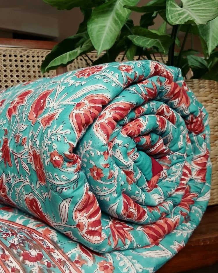 Handblock Print Reversible Double Razai - (HPRR0001)