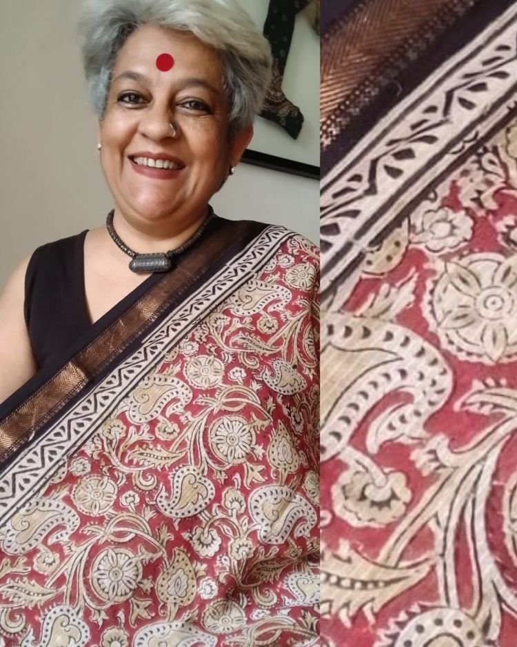 Pedana Silk-Cotton Kalamkari saree – (PSKS0003)